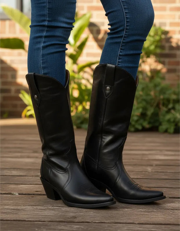 D2022 - Bota puntal sencilla merlín negro