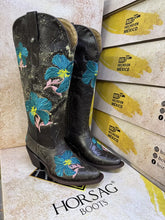 Cargar imagen en el visor de la galería, D2031 - Bota puntal flores desierto choco/azul
