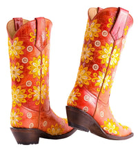 Load image into Gallery viewer, D2033 - Bota puntal flores desierto rojo
