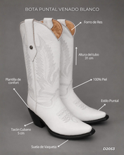 Cargar imagen en el visor de la galería, D2053 - Bota puntal clásica venado blanco
