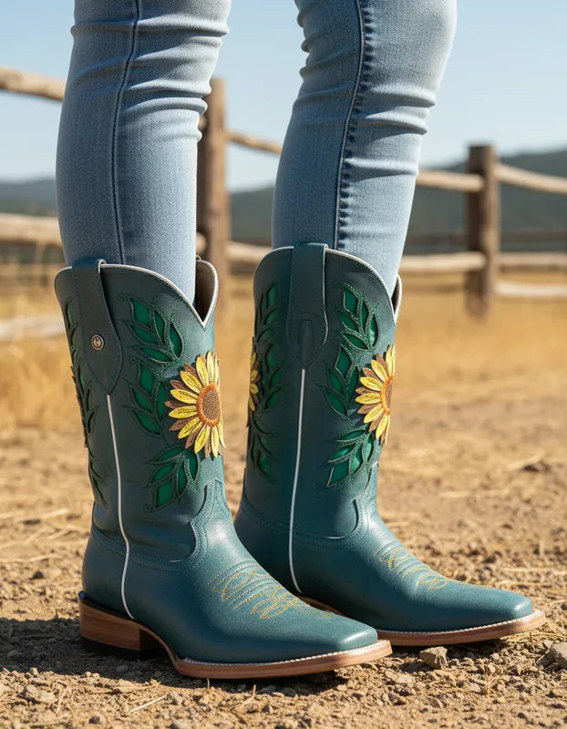 D2063 - Bota bulldog de cuero vintage azul