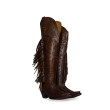 Cargar imagen en el visor de la galería, D2071 - Bota canela barbas jersey café
