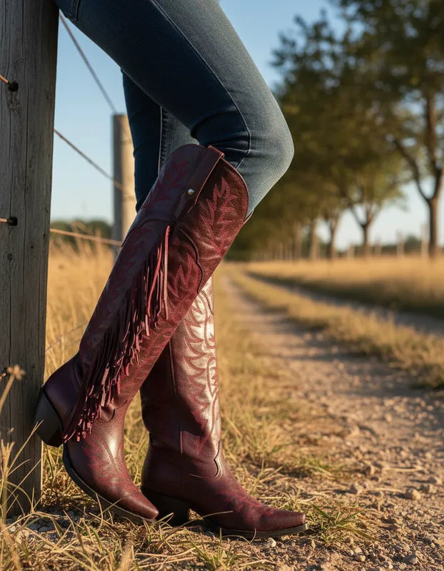 D2074 - Bota canela barbas jersey vino