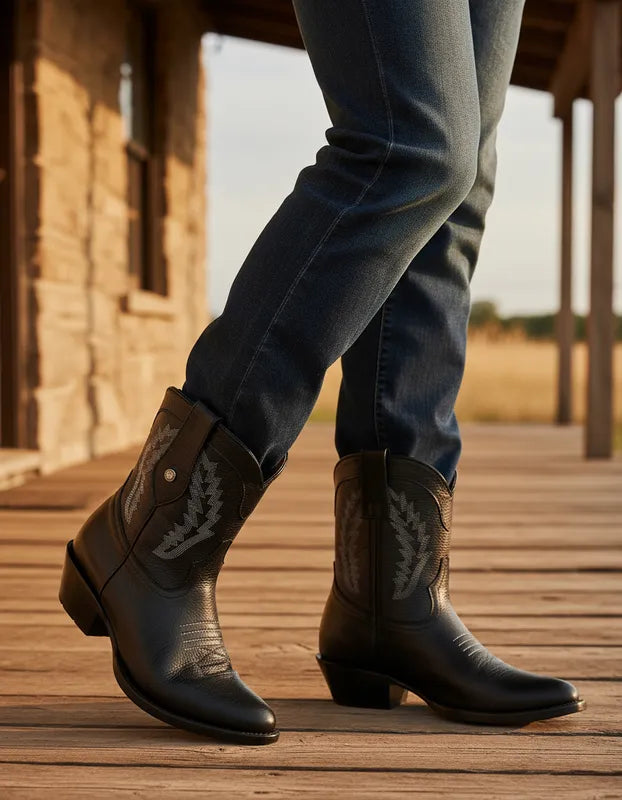 D3032 - Bota corta oval venado negro