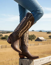 Cargar imagen en el visor de la galería, D3051 - Bota puntal canelita jersey café

