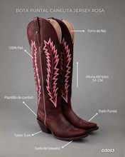 Cargar imagen en el visor de la galería, D3053 - Bota puntal canelita jersey rosa
