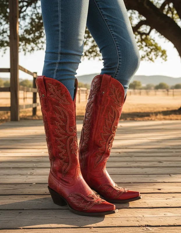 D3084 - Bota puntal alta águila desierto rojo