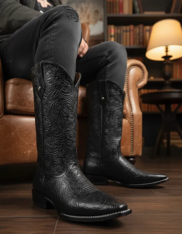 D4002 - Bota bulldog cincelada negro