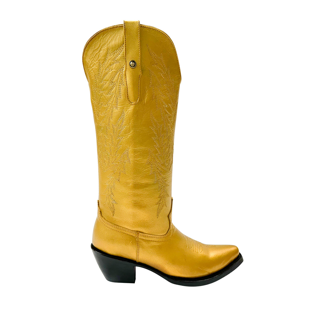 D4032 - Bota puntal kiara dorado metálico