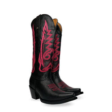 Load image into Gallery viewer, D4021 - Bota puntal kiara venado negro/rosa
