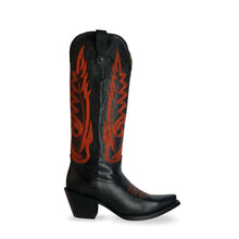 Cargar imagen en el visor de la galería, D4022 - Bota puntal kiara venado negro/naranja
