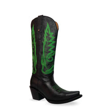 Cargar imagen en el visor de la galería, D4023 - Bota puntal kiara venado negro/verde
