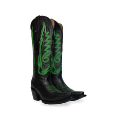 Cargar imagen en el visor de la galería, D4023 - Bota puntal kiara venado negro/verde
