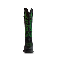 Cargar imagen en el visor de la galería, D4023 - Bota puntal kiara venado negro/verde
