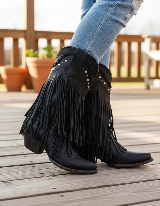 D7003 - Bota puntal de barbas crazy negro