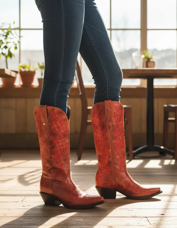D8002 - Bota puntal kiara desierto rojo