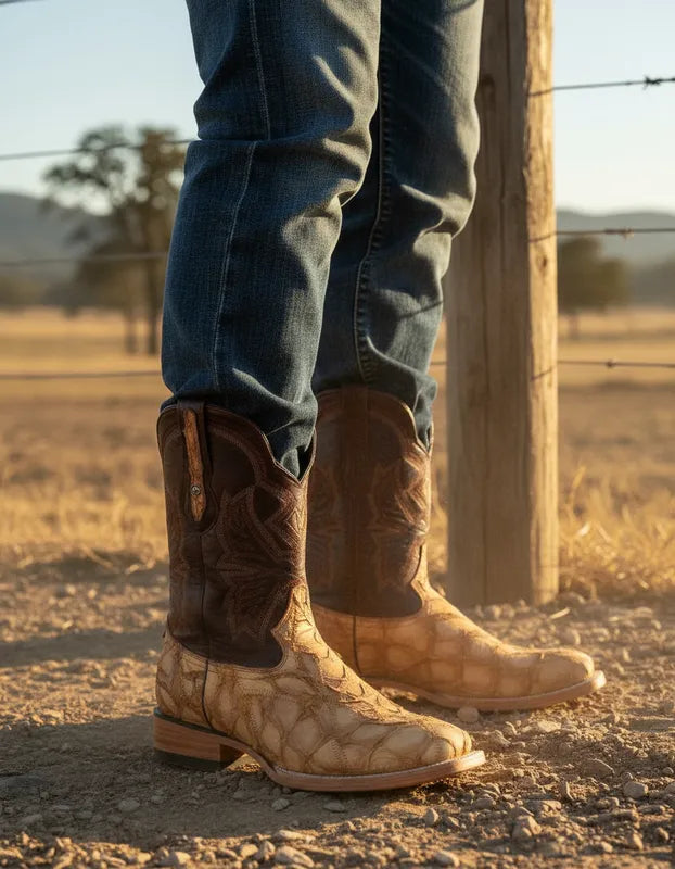 EB1012 - Bota bulldog pescado rombos miel