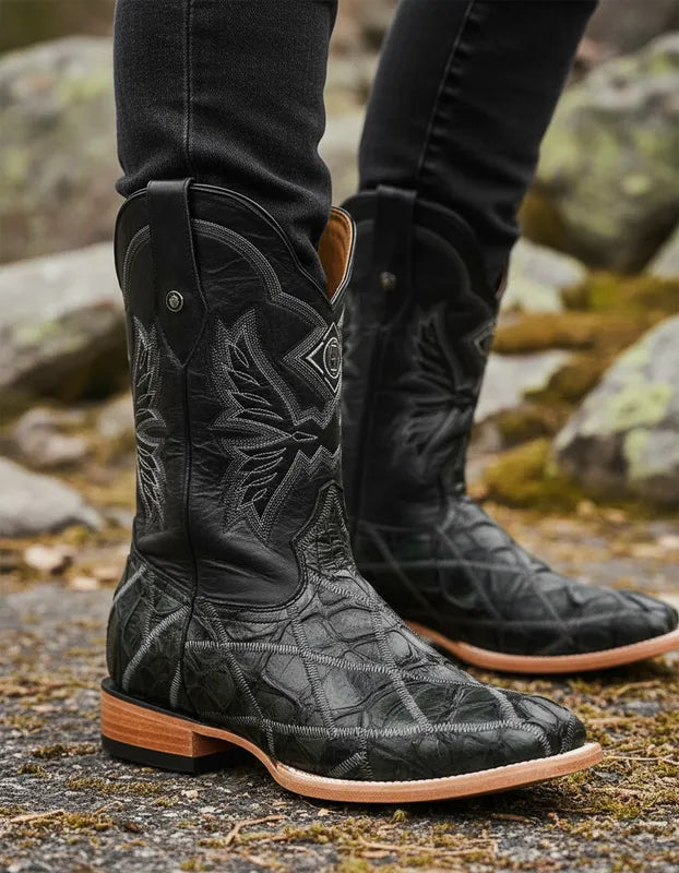 EB1013 - Bota bulldog pescado rombos negro