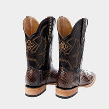 Cargar imagen en el visor de la galería, EB4003 - Bota bulldog pitón rústico café
