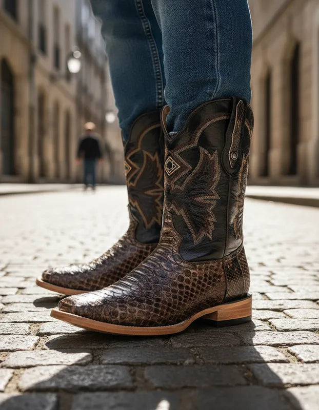 EB4003 - Bota bulldog pitón rústico café