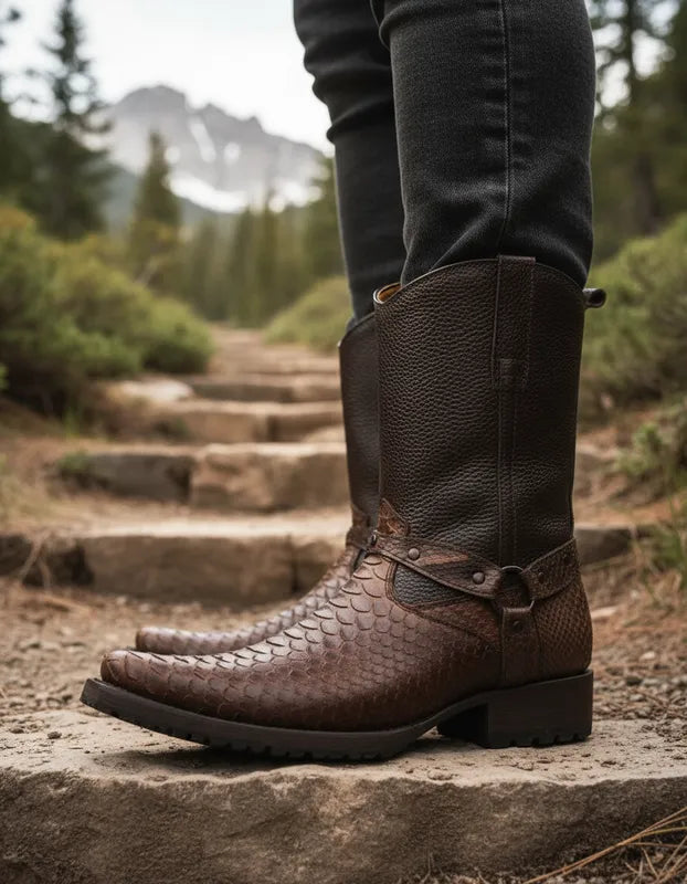 ED3001 - Bota dubai casual estribo pitón café