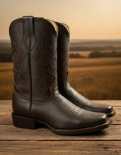 Load image into Gallery viewer, ELD1002 - Bota rodeo zapata venado café hule cierre
