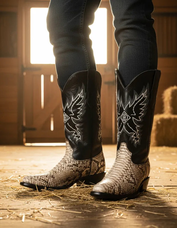 EO3003 - Bota oval pitón natural