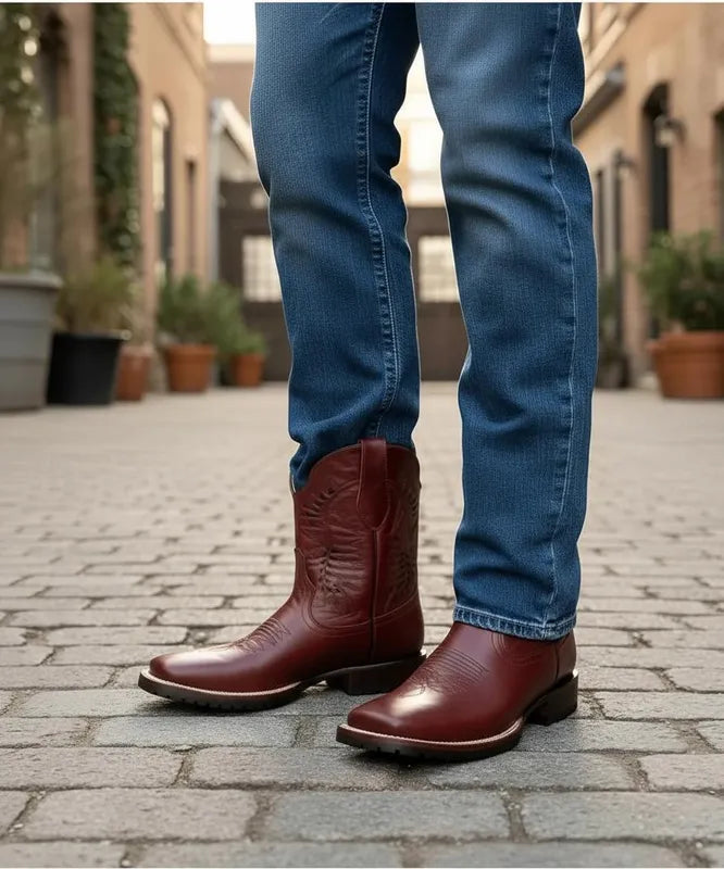 H1011 - Bota bulldog doble vida capuchino café suela media vida tachón