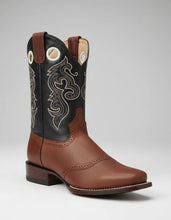 Cargar imagen en el visor de la galería, H1023 - Bota rodeo antifaz cuero floter oro/cajeta
