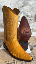 Cargar imagen en el visor de la galería, H1030 - Bota chihuahua cuero clon avestrúz amarillo
