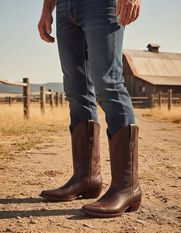 H1034 - Bota chihuahua cuero atanado café