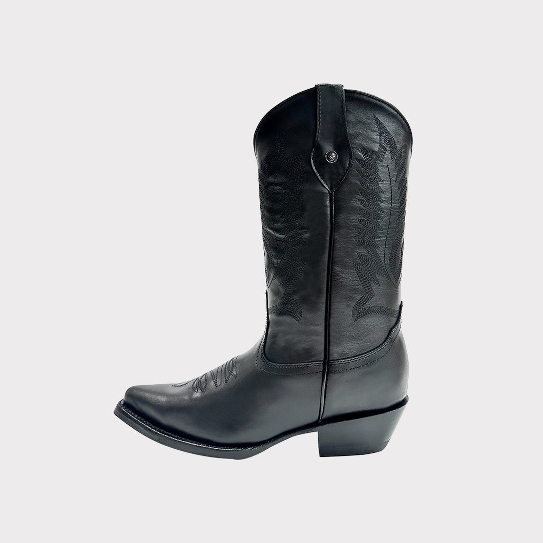 H1035 - Bota chihuahua cuero atanado negro