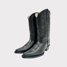 Load image into Gallery viewer, H1035 - Bota chihuahua cuero atanado negro
