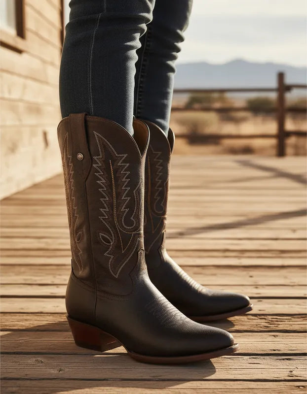 H1092 - Bota oval gamuza jersey choco