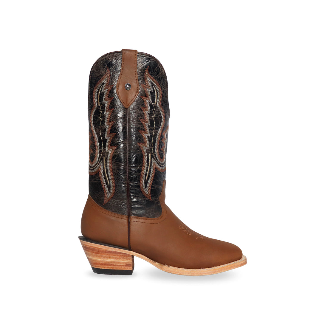 H2023 - Bota bulldog tacón cubano crazy oro/desierto choco