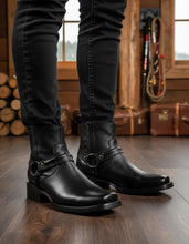 Cargar imagen en el visor de la galería, H3001 - Botín vaquero trompa de puerco negro
