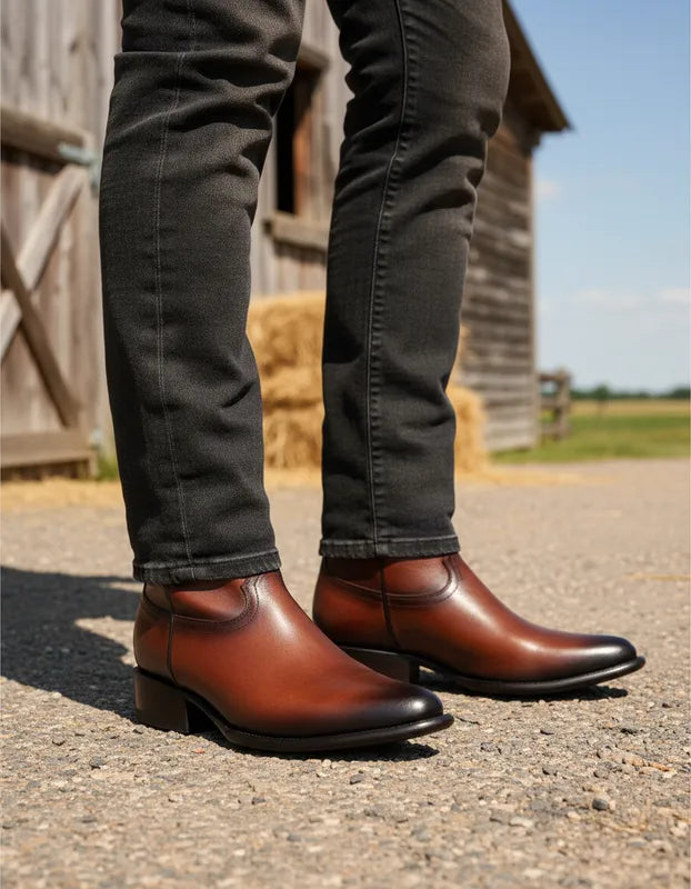 H3091 - Bota de vestir oval glasee brandy