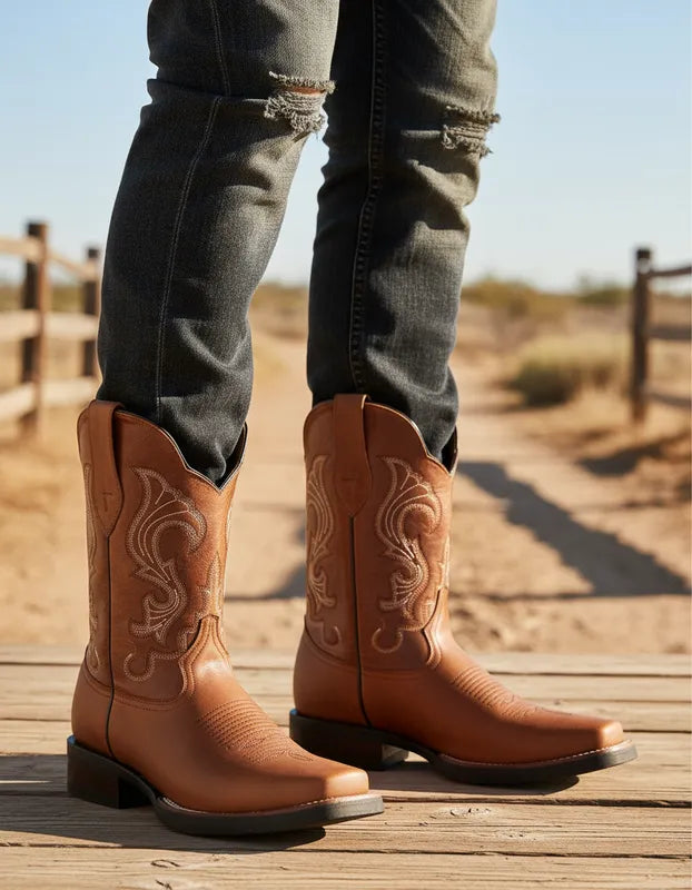 H5002 - Bota rodeo hule crazy bronce/shedron
