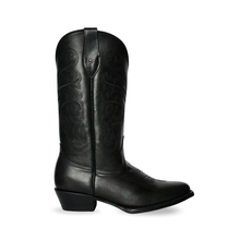 Cargar imagen en el visor de la galería, H6003 - Bota oval bordada atanado negro
