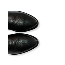 Cargar imagen en el visor de la galería, H6003 - Bota oval bordada atanado negro
