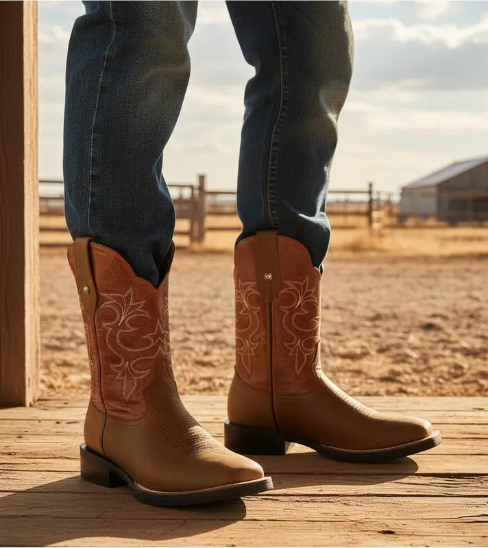 H7003 - Bota bulldog hule crazy oro/cajeta