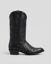 Cargar imagen en el visor de la galería, UP1001 - Bota oval clon avestrúz negro
