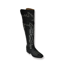 Cargar imagen en el visor de la galería, D5014 - Bota rodeo alta brasil negro pita

