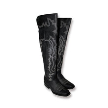 Cargar imagen en el visor de la galería, D5014 - Bota rodeo alta brasil negro pita
