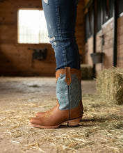 Cargar imagen en el visor de la galería, D5003 - Bota rodeo crazy miel/azul
