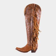 Cargar imagen en el visor de la galería, D2071 - Bota canela barbas jersey café
