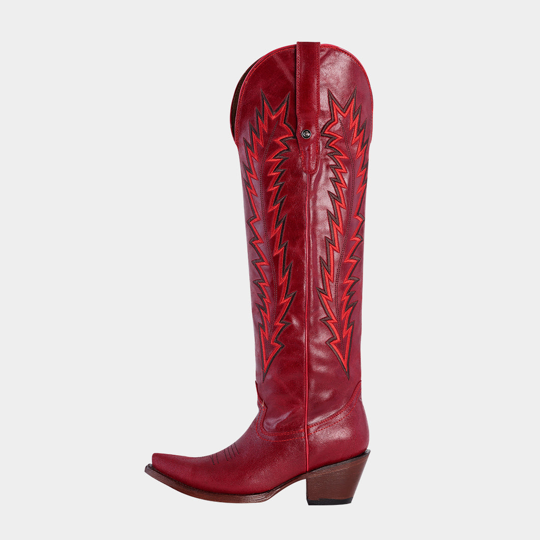 D3052 - Bota puntal canelita jersey rojo