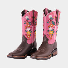 Load image into Gallery viewer, D6003 - Bota rodeo de hule floter choco/rosa
