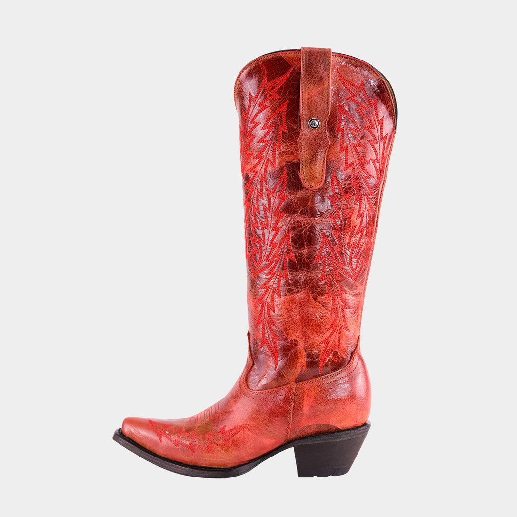 D8002 - Bota puntal kiara desierto rojo