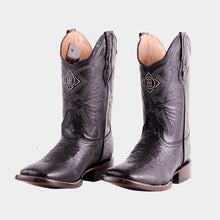 Load image into Gallery viewer, EB2001 - Bota bulldog panza avestruz negro exótico
